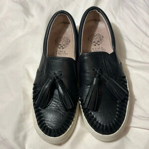 Vince Camuto Womens Kayleena Leather Closed Toe Loafers, Black, Size 7